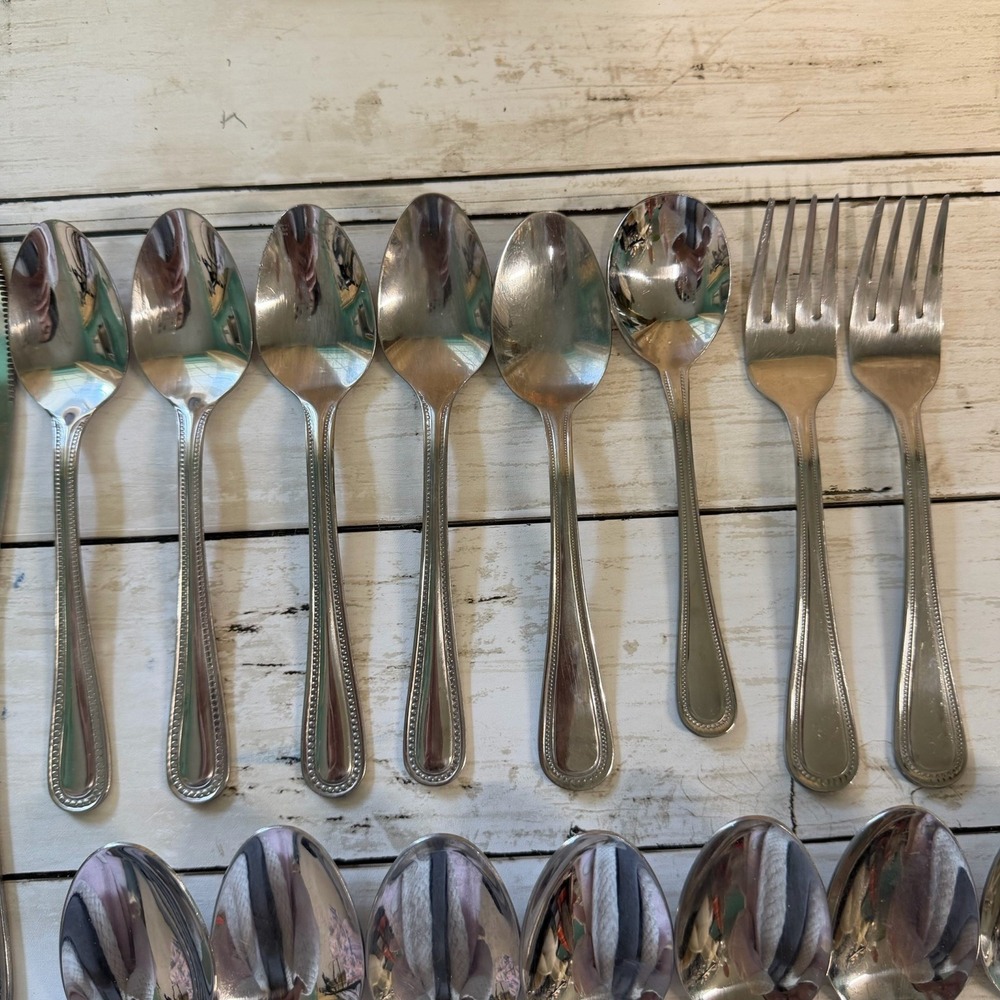 Gibson Bead 18/0 Stainless Flatware Replacement Pcs Set Of 28 - Picture 3 of 13